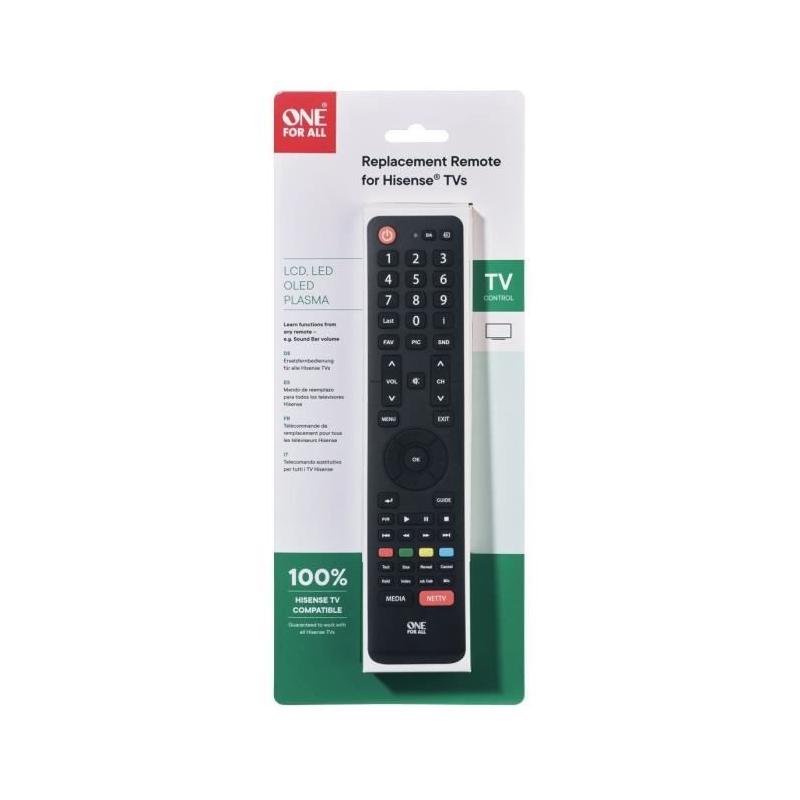 Télécommande universelle pour TV Hisense - Noir