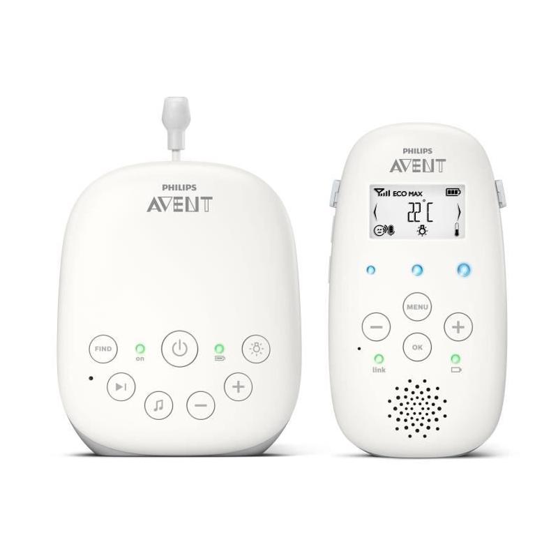 Ecoute-bébé Philips Avent: Sécurité Audio DECT - Blanc - LCD - Température - Veilleuse