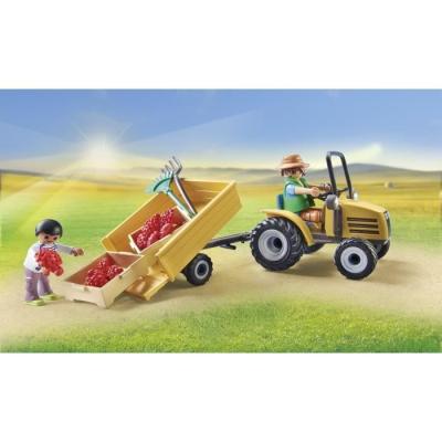 Jouet PLAYMOBIL 71442: Fermier avec tracteur et citerne, Country la vie a la ferme