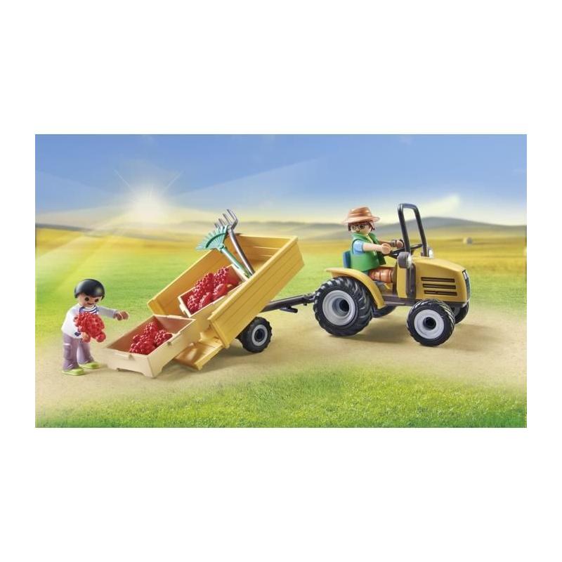 Jouet PLAYMOBIL 71442: Fermier avec tracteur et citerne, Country la vie a la ferme