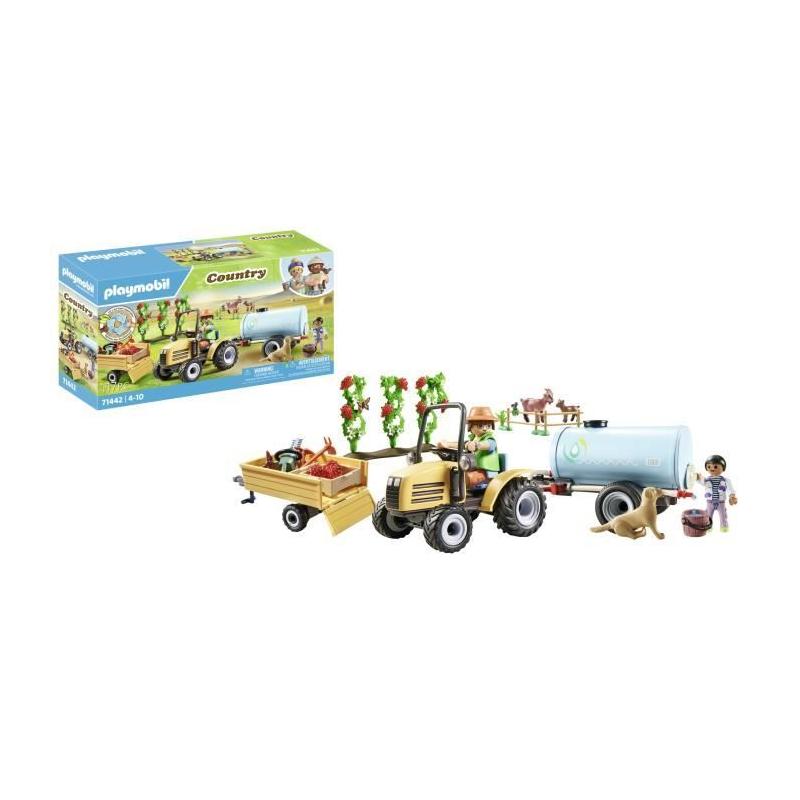Jouet PLAYMOBIL 71442: Fermier avec tracteur et citerne, Country la vie a la ferme