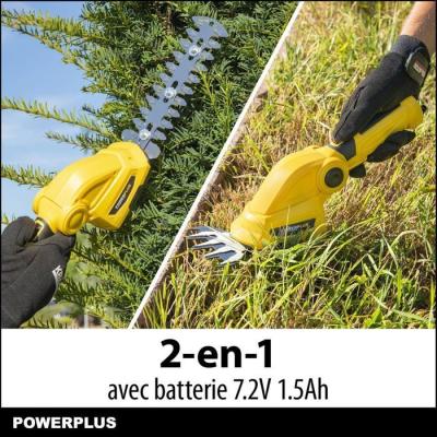 Cisaille à Gazon et Sculpte-Haie sur Batterie POWXG2033 - Powerplus