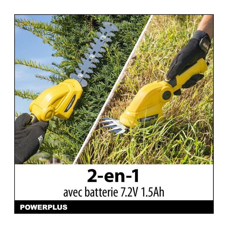 Cisaille à Gazon et Sculpte-Haie sur Batterie POWXG2033 - Powerplus