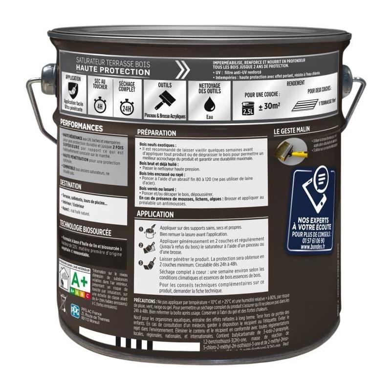 Saturateur pour teck mat Bondex - 2,5L