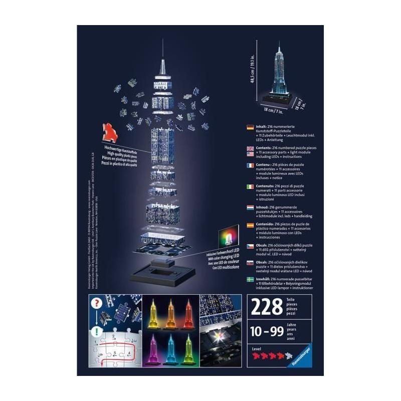 Puzzle 3D Empire State Building illuminé - Ravensburger - 216 pièces