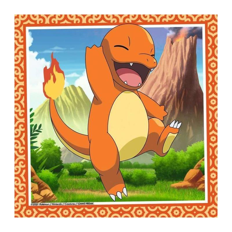 Puzzle Pokémon 3x49 pièces - Salamèche, Bulbizarre et Carapuce - À partir de 5 ans