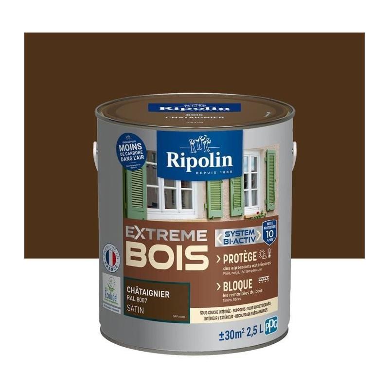 Peinture bois satinée RIPOLIN Châtaignier 2,5 L - Effets décoratifs
