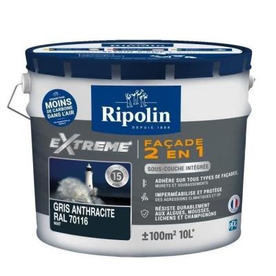 Peinture Mat Façade 2 en 1 RIPOLIN - Anthracite Sublime
