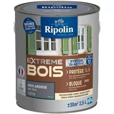 Peinture pour Bois Ripolin - Ultra-couvrante et Résistante aux Intempéries