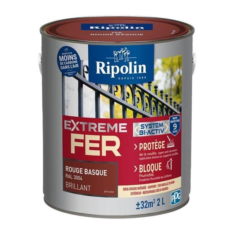 Peinture Rouge Basque Brillante RAL 3004 - RIPOLIN 2L