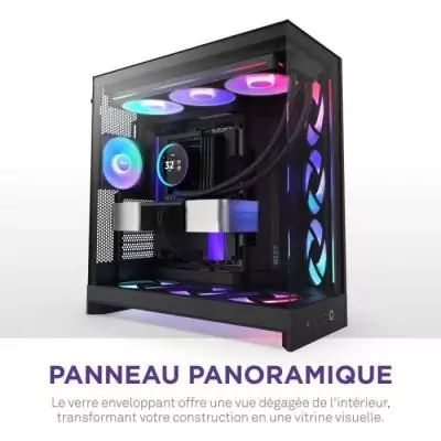 Boitier moyen-tour NZXT - CM-H92FB-P1 - H9 Flow RGB+ - Double chambre - 3 ventilateurs RGB - Noir