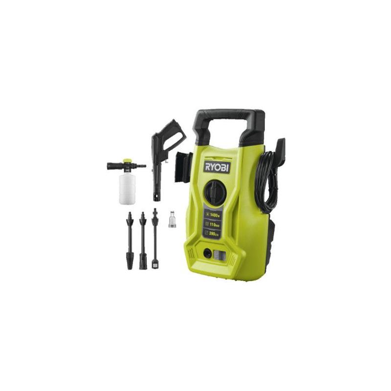 Nettoyeur haute pression 1400W - 110 bars - 390L - flexible 5m - lances vario & turbo - buse détergent