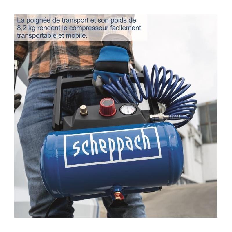 Compresseur 6L puissant - HC06 - Scheppach