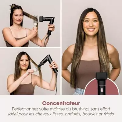 Séchoir & styliseur 2 en 1 - SHARK FLEXSTYLE - 3 accessoires - Noir et rose gold