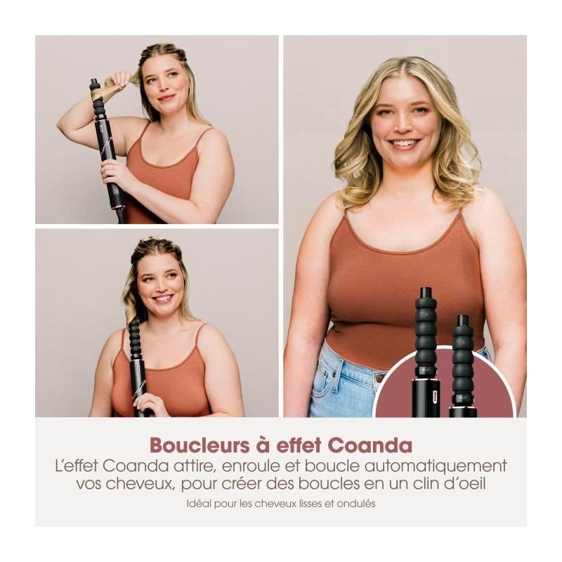 Séchoir & styliseur 2 en 1 - SHARK FLEXSTYLE - 3 accessoires - Noir et rose gold