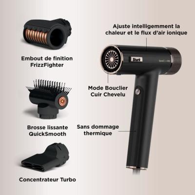 Sèche-cheveux Shark HD731EU - 1750 W: Vitesse et Style en 3-en-1
