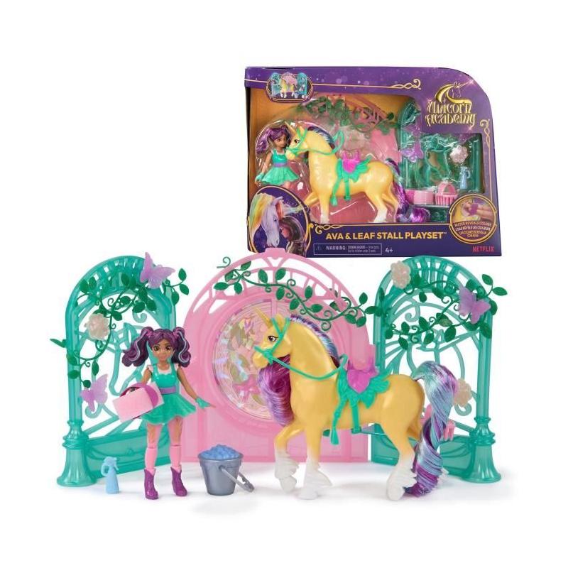 Découvrez le Playset Mini Poupée Ava et Leaf Color Reveal Unicorn Academy!