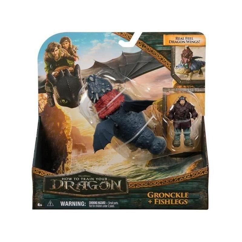 Figurine miniature Dragon et Viking 25 cm: SPIN MASTER PACK GRONK