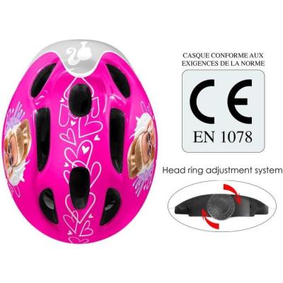 Casque de vélo STAMP Barbie rose ajustable et confortable