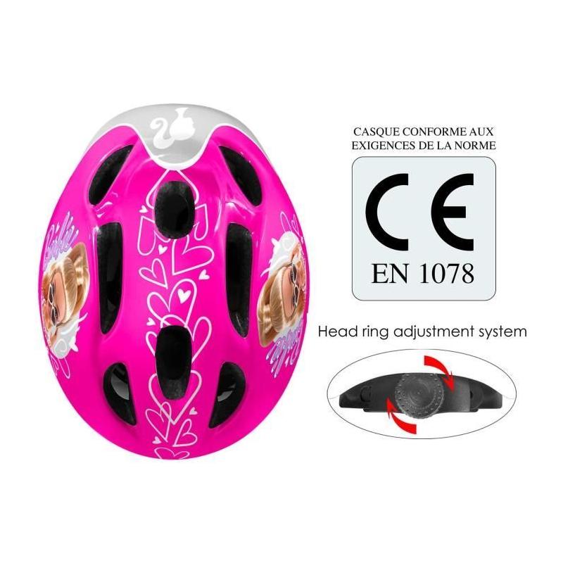 Casque de vélo STAMP Barbie rose ajustable et confortable