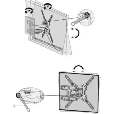 Support TV Mural Réglage Extensible - Stell - SHO 7600
