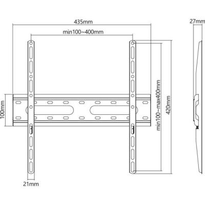 Support TV fixe SLIM Stell SHO 4210 - Fixation murale pour TV