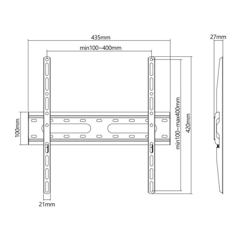 Support TV fixe SLIM Stell SHO 4210 - Fixation murale pour TV