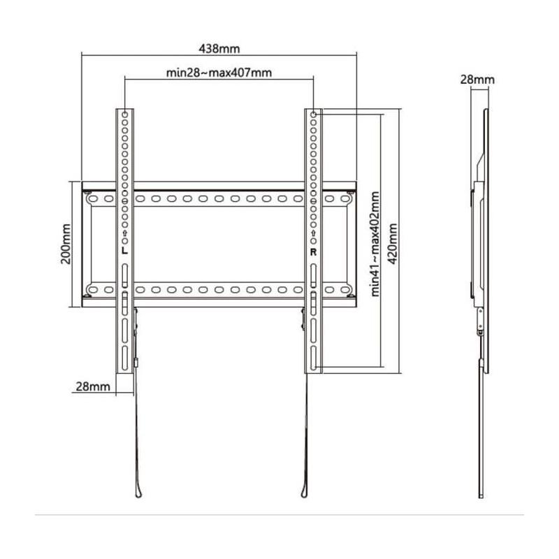 Support TV fixe SLIM Stell SHO 5200 - Fixation Murale pour TV