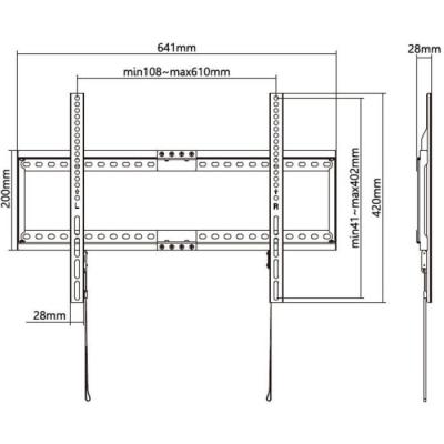 Support TV fixe SLIM Stell SHO 5210 - Fixation murale TV efficace