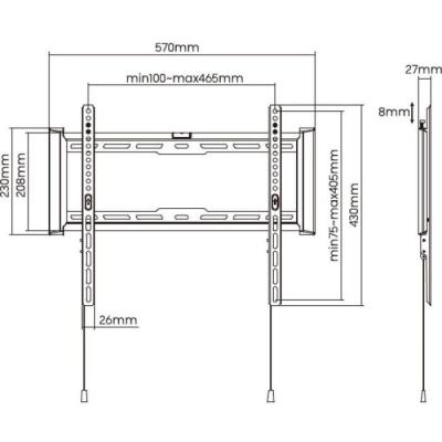 Fixation TV Slim Stell SHO 7200 - Support Mural TV