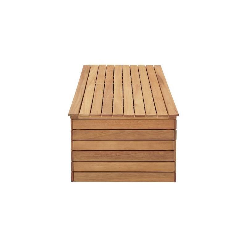 Coffre de jardin en bois exotique FSC - 190L - Avec roulettes