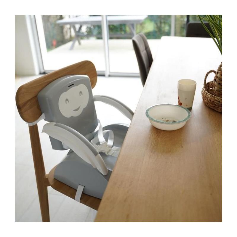 Rehausseur de Chaise 2 en 1 Gris Charme - Pratique et Élégant