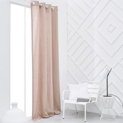 Rideau a œillets 140x240cm en coton rose - Disponible aujourd'hui