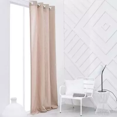 Rideau a œillets 140x240cm en coton rose - Disponible aujourd'hui