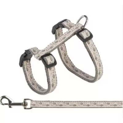 Harnais avec laisse TRIXIE - Gris / Rose 27–45 cm