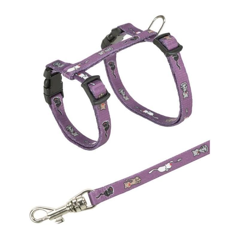 Harnais chaton TRIXIE avec laisse - Motif chat - Confort et sécurité