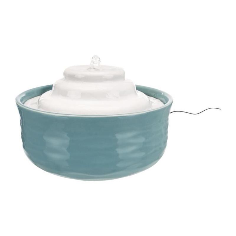 Fontaine à eau TRIXIE Vital Falls - Céramique 1,5 L - Pétrole / Blanc