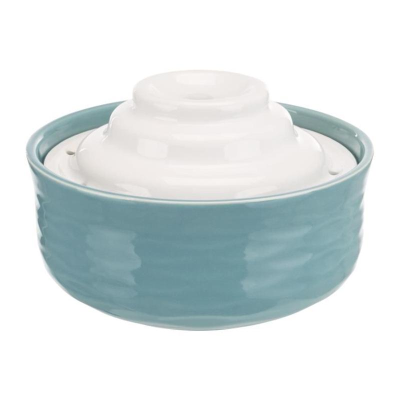 Fontaine à eau TRIXIE Vital Falls - Céramique 1,5 L - Pétrole / Blanc
