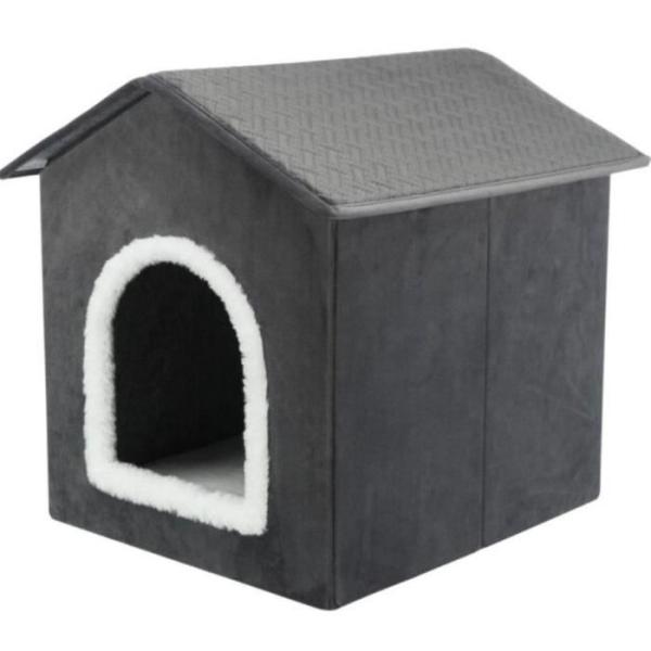 Abri - TRIXIE - Livia - 38 x 41 x 44 cm - Gris foncé / Blanc