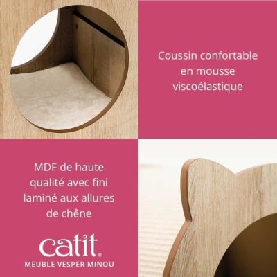 Meuble à griffer pour chat CATIT Vesper Minou - Aspect chêne