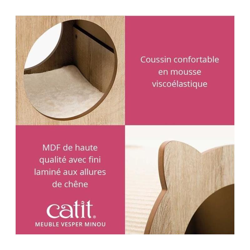 Meuble à griffer pour chat CATIT Vesper Minou - Aspect chêne