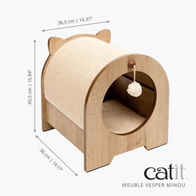 Meuble à griffer pour chat CATIT Vesper Minou - Aspect chêne