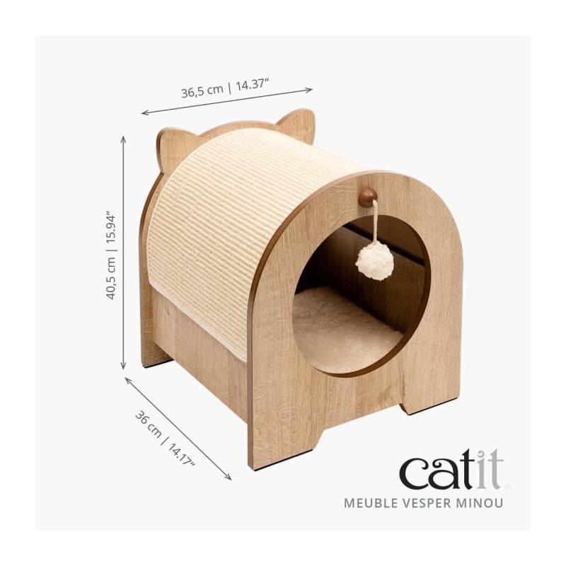 Meuble à griffer pour chat CATIT Vesper Minou - Aspect chêne