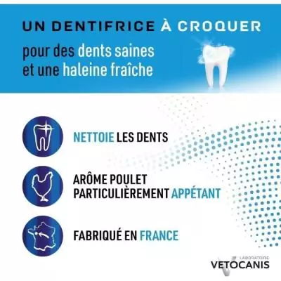 Comprimés Dentifrice Croquer pour Chat et Petit Chien - VETOCANIS