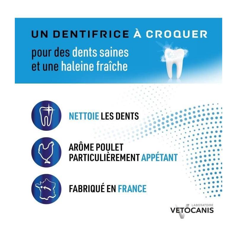 Comprimés Dentifrice Croquer pour Chat et Petit Chien - VETOCANIS