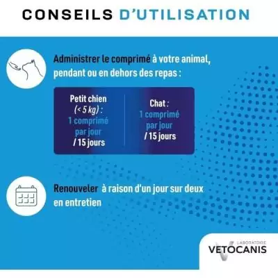 Comprimés Dentifrice Croquer pour Chat et Petit Chien - VETOCANIS
