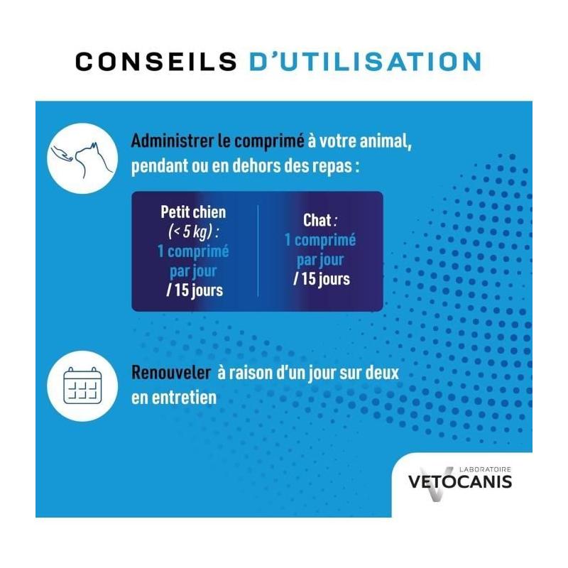 Comprimés Dentifrice Croquer pour Chat et Petit Chien - VETOCANIS