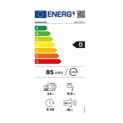 Lave-vaisselle Whirlpool WFC3C34X: performant et silencieux