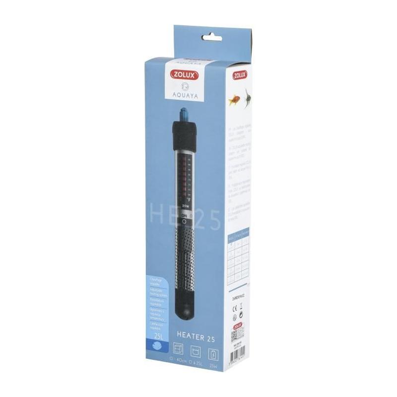 Chauffage d'aquarium Zolux 25W - Pour 20 à 50L - Longueur 23cm
