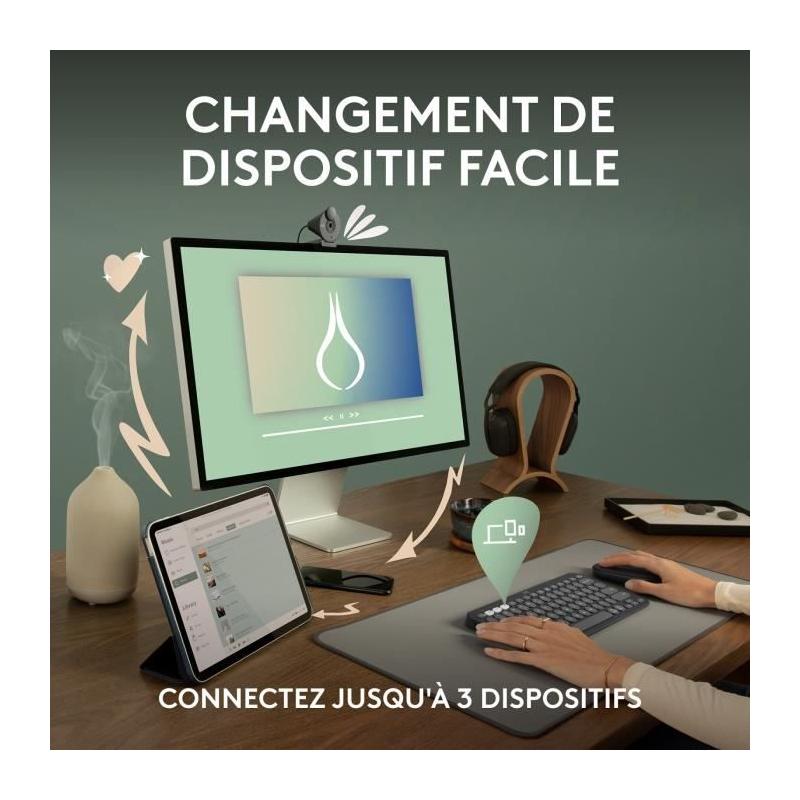Clavier sans fil Logitech Pebble Keys 2 K380s - Blanc